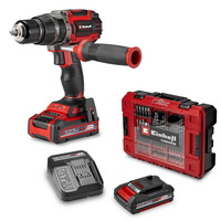 EINHELL Professional Accu Klopboor-/Schroefmachine TP-CD 18/70 Li-i BL+70 (2+3Ah) klopboorschroevendraaier Rood/zwart, Incl. 2.0 Ah + 3.0 Ah Power X-Change accu en lader, 70-delige bit-/booraccessoireset, E-Case S-F