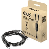 Club 3D USB-C naar 2x USB-C splitterkabel Zwart, 1,83 meter, Max. 100 W