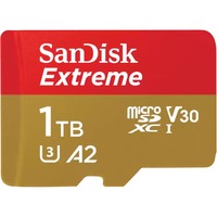 SanDisk Extreme microSDXC 1 TB geheugenkaart UHS-I U3, Class 10, V30, A2, incl. Adapter