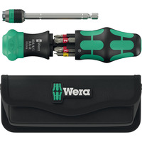 Wera Kraftform Kompakt 25 RA-R met etui, 6‑delig bitset Zwart/groen