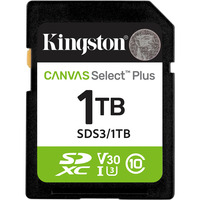 Kingston Canvas Select Plus 1 TB SDXC geheugenkaart UHS-I U3, Class 10, V30