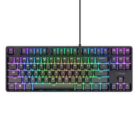 Trust GXT 864 Cada Compact mechanisch TKL RGB gaming toetsenbord Zwart, US lay-out (QWERTY), Huano Brown, 80% (TKL), Huano Brown switch, RGB, Hot swap