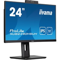 iiyama Prolite XUB2490HSUH-B1 23.8" monitor Zwart, Webcam, VGA, HDMI, DisplayPort, USB, Audio