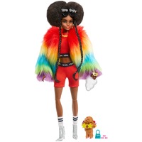 Barbie Extra #1 - Rainbow Coat with Pet Poodle Pop 