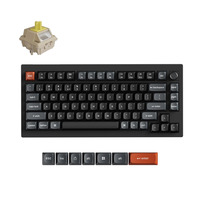 Keychron V1 Ultra 8K Wireless Custom Mechanical Keyboard Zwart, US lay-out (QWERTY), Keychron Silk POM Banana, 75%, RGB, Hot swap, 2.4 GHz | Bluetooth 5.3 | USB-C