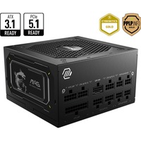 MSI MAG A850GL PCIE5 II, 850W voeding Zwart, 4x PCIe, 1x 12VHPWR, Kabelmanagement