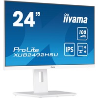 iiyama ProLite XUB2492HSU-W6 23.8" monitor Wit (mat), HDMI, DisplayPort, USB, Audio