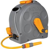 Hozelock 2415 Compact Enclosed Reel 2 in 1 slanghaspel Grijs/geel, 25 meter