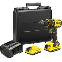 Stanley FATMAX V20 18V Brushless schroefboormachine Geel/zwart, Koffer, oplader (2A) en 2 accu's (2.0Ah) inbegrepen