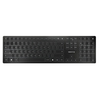 CHERRY KW 9100 SLIM toetsenbord Zwart, EU lay-out (QWERTY), Scissor switches, 100%, ABS, USB-C, 2.4 GHz, Bluetooth