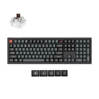 Keychron V6W-D3 8K QMK Wired Custom Mechanical Keyboard Zwart, US lay-out (QWERTY), Keychron Super Brown, 100%, RGB leds, Double-shot PBT, hot swap, 8K, Knop