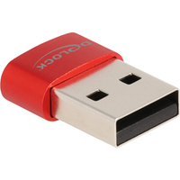 DeLOCK USB-A 2.0 naar USB-C adapter Rood