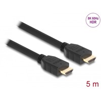 DeLOCK High Speed HDMI kabel Zwart, 5 meter, 8K 60Hz, 48 Gbps