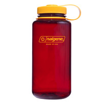 Nalgene Wide Mouth Sustain Water Bottle, 1 Liter drinkfles Donkerrood/geel