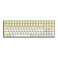 Iqunix F97 Floral Date, gaming toetsenbord Groen/wit, US lay-out, IQUNIX Little Prince, RGB leds, 96%, Hot-swappable, PBT, 2.4GHz | Bluetooth 5.1 | USB-C
