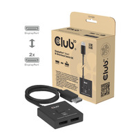 Club 3D DisplayPort 2-in-1 bidirectionele 8K switch displayport switch Zwart