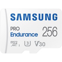 SAMSUNG PRO Endurance 256 GB microSDXC (2022) geheugenkaart Wit, UHS-I U3, Class 10, V30, Incl. SD-Adapter
