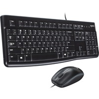 Logitech MK120 desktopset Zwart, EU lay-out (QWERTY), Rubberdome