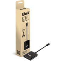 Club 3D USB‑C (DP Alt‑Mode) naar 2x DisplayPort hub Zwart