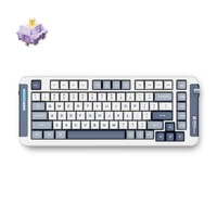MCHOSE X75 Navy Blue Hyacinth Wireless Gasket Mount Mechanical RGB toetsenbord Wit, US lay-out (QWERTY), KTT Hyacinth, 75%, RGB, Hot swap, Double-Shot PBT, draadloos | Bluetooth | USB-C