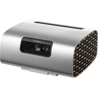 ViewSonic M10E Draagbare RGB Laser Slimme Projector met Harman Kardon Speaker​ Zwart/zilver, 2200 ANSI Lumen
