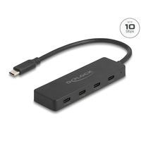 DeLOCK USB 10 Gbps USB Type-C Hub + 4x USB Type-C usb-hub Zwart