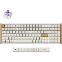 Keychron K4 HE-Q1 Special Edition, toetsenbord Wit/houtkleur, US lay-out, Gateron Double-Rail Magnetic Nebula, 96%, OSA Double-shot keycaps, Hot Swap, Bluetooth / USB-C / 2.4 GHz