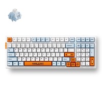 MCHOSE G98 Pro Orange Blue Snow Tiger Wireless Tri-Mode Custom Mechanical RGB gaming toetsenbord Blauw, US lay-out (QWERTY), TTC Snow Tiger, RGB, Hot swap, Double-Shot PBT, draadloos | Bluetooth | USB-C