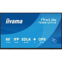 iiyama ProLite TE8612MIS-B4AG 85.6" 4K Ultra HD Public Display Zwart (mat), 2x HDMI | 1x DisplayPort | VGA | LAN | WiFi | 24/7 | Touch