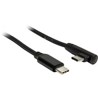 Inter-Tech USB-C naar USB-C kabel 90° Zwart, 1 meter