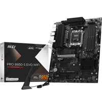 MSI PRO B850-S EVO WIFI socket AM5 moederbord Zwart/zilver, RAID, 5 Gb-LAN, Wi-Fi 7, BT, Sound, ATX