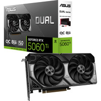 ASUS DUAL GeForce RTX 5060 Ti OC 8G grafische kaart Zwart, 3x DisplayPort, 1x HDMI