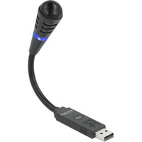DeLOCK USB zwanenhalsmicrofoon met mute knop Zwart