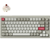 Keychron V1 Max-R3, toetsenbord Grijs, US lay-out, Gateron Jupiter Brown, RGB leds, 75%, Double-shot PBT, hot swap, 2.4 GHz | Bluetooth | USB-C, Knob