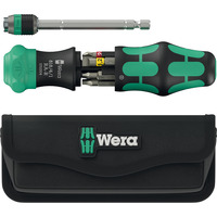 Wera Kraftform Kompakt 26 RA-R met etui, 6‑delig bitset Zwart/groen