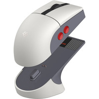 8BitDo Retro R8 Mouse - N Edition Grijs/rood, 50 - 26000 DPI, Bluetooth / USB-C / 2.4 GHz