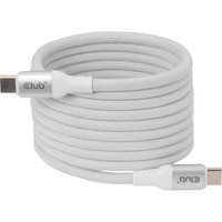 Club 3D Magnetische USB‑C kabel Wit, 2 meter