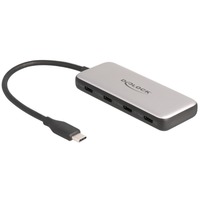 DeLOCK 4-Port USB-C + PD 85 Watt usb-hub Grijs