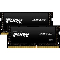 Kingston FURY Impact 64 GB DDR4-3200 (2x 32 GB) laptopgeheugen Zwart, KF432S20IBK2/64, SO-DIMM, XMP 2.0