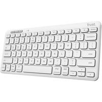 Trust Lyra Compact draadloos toetsenbord Wit, US lay-out, Scissor switches, 2,4 GHz USB, Bluetooth, 65%