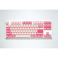 Ducky One 3 Gossamer Pink TKL, toetsenbord Wit/roze, US lay-out, Cherry MX Brown, Double-shot PBT, Hot-swappable, QUACK Mechanics, 80%