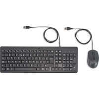 HP 150 muis en toetsenbord met kabel desktopset Zwart, EU lay-out (QWERTY), Membraan, 100%, 1600 DPI