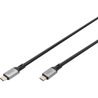Digitus USB-C 4 Gen2- USB-C-verbindingskabel Zwart/grijs, 3 meter