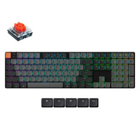 Keychron K5X-H1, toetsenbord Zwart, US lay-out, Keychron Mechanical Red, RGB, Shine-through ABS Keycaps, Hot Swap, Bluetooth / USB-C