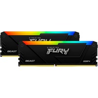 Kingston FURY Beast RGB 16 GB DDR4-3200 (2x 8 GB) werkgeheugen Zwart, KF432C16BB2AK2/16, XMP 2.0
