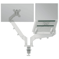 Leitz Ergo Ruimtebesparende Dubbele Monitor- en Laptoparm monitorarm Grijs
