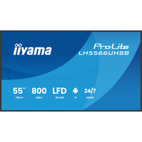 iiyama ProLite LH5566UHSB-B1AG 55" 4K Ultra HD Public Display Zwart, HDMI, USB-C, LAN, WiFi, Audio, Android