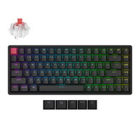 Keychron K2 QMK-C1, toetsenbord Zwart, US lay-out, Keychron Super Red, RGB, 75%, Cherry double-shot PBT, Bluetooth 5.2 | USB-C