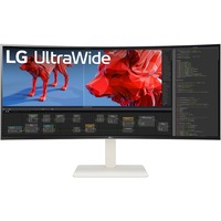 LG UltraWide 38WR85QC-W 37.5" curved monitor Wit, 2x HDMI, 1x DisplayPort, USB-A, USB-C, RJ45, 144 Hz