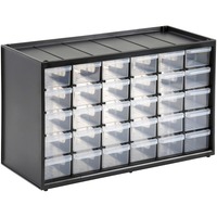 Stanley Ladenkastje 30 compartimenten gereedschapsbox Zwart/transparant